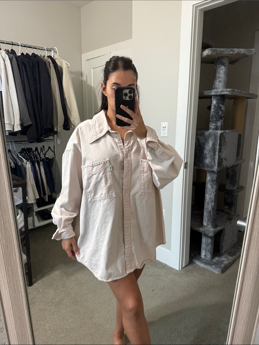 Levi's Pale Pink Oversized Button-Down Shirt
